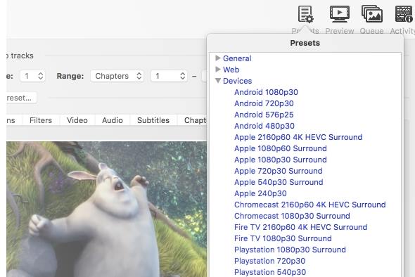 Screenshot of the preset system.